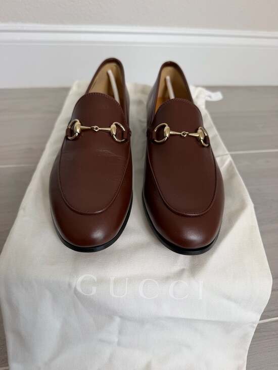 Gucci Shoes - Gucci Jordaan Horsebit Loafers Sweet Chestnut Leather Flats EU 36 NIB
